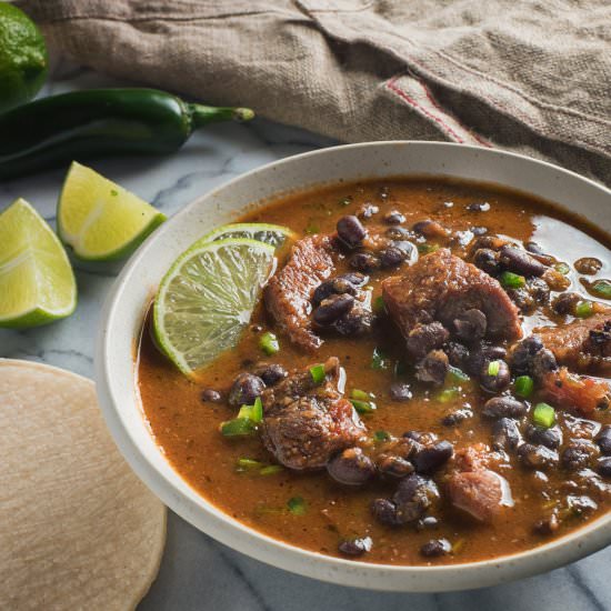 Mexican pork and black beans - Recipe photo by glebekitchen