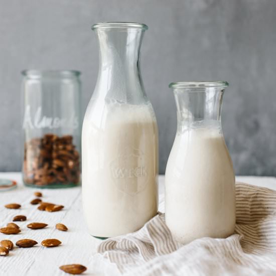 Homemade Almond Milk - Recipe photo by Downshiftology