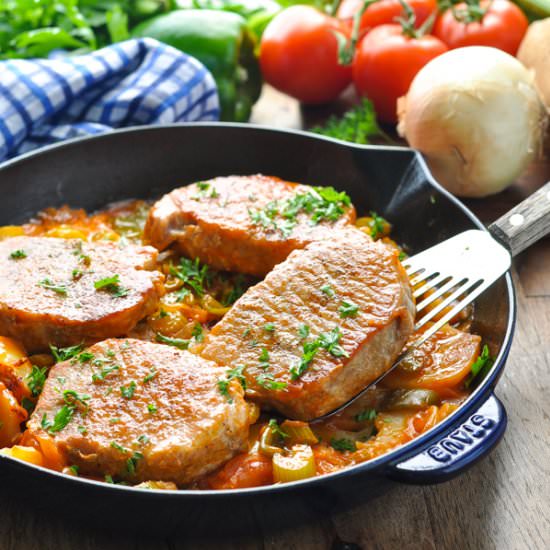 One Pot Southern Pork Chop Dinner - Recipe photo by The Seasoned Mom