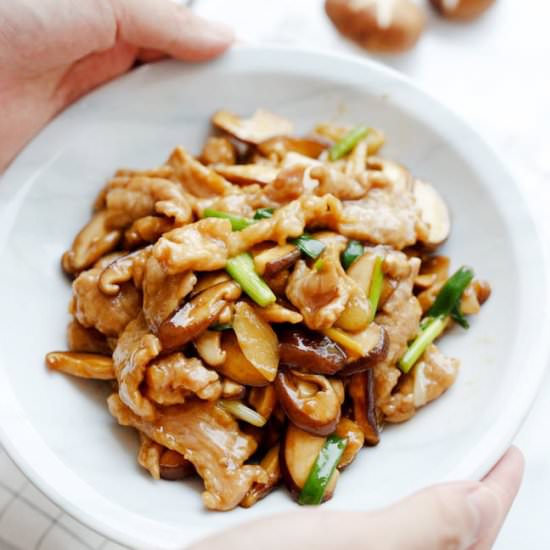 Pork and Mushroom Stir Fry - Recipe photo by elaineluo