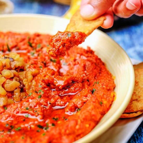 MUHAMMARA (ROASTED RED PEPPER DIP) - Recipe photo by thedeliciouscrescent