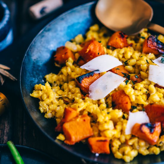 Saffron and Butternut Samp Risotto - Recipe photo by heinstirred