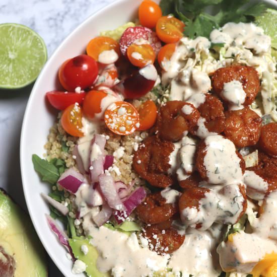Healthy California Shrimp Taco Bowl - Recipe photo by chapiskitchen