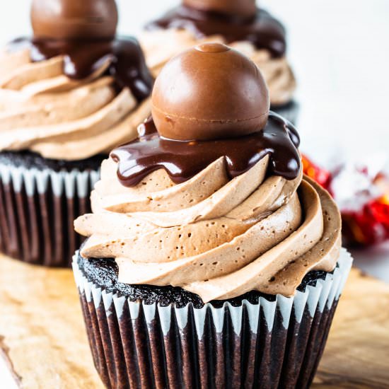 Lindt Truffle Chocolate Cupcakes - Recipe photo by piesandtacos