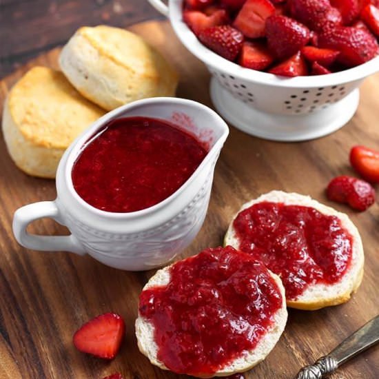 Instant Pot Strawberry Sauce - Recipe photo by Simply Happy Foodie