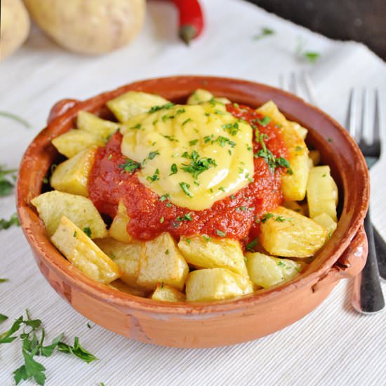 Authentic Spanish Patatas Bravas - Recipe photo by Spain on a Fork