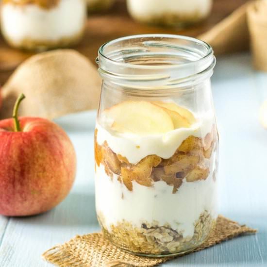 Apple Oat Cheesecake in Jars - Recipe photo by Blondie-ish at kitchen