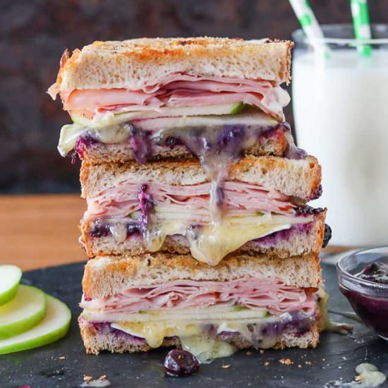 Ham & Brie Grilled Cheese Sandwich - Recipe photo by Girl Heart Food