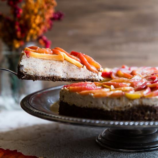 Honey Apple Goat Cheese Cheesecake - Recipe photo by foodfaithfitness
