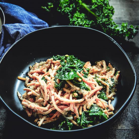 walnut sage sweet potato noodles - Recipe photo by calm eats
