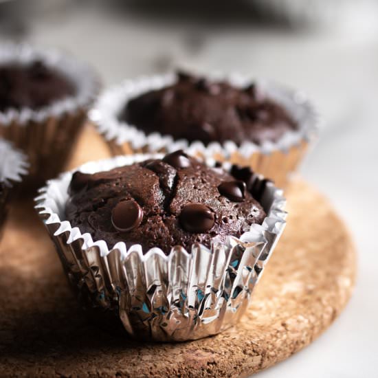 Flourless Double Chocolate Muffins - Recipe photo by Inspector Gorgeous