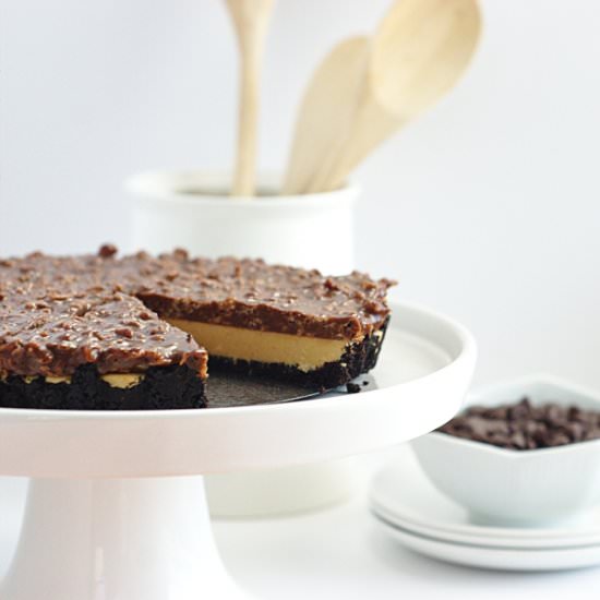 Chocolate Peanut Butter Tart - Recipe photo by Bluespoonbakery
