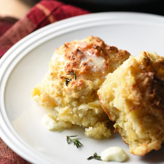 Cheddar-Apple Skillet Drop Biscuits - Recipe photo by bellyfull