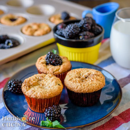 Blackberry Bran Muffins - Recipe photo by Herbivore Cucina