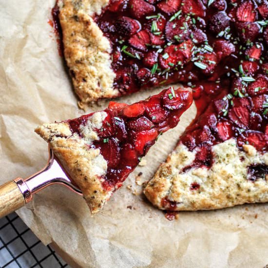 Strawberry Rosemary Galette - Recipe photo by CosettesKitchen