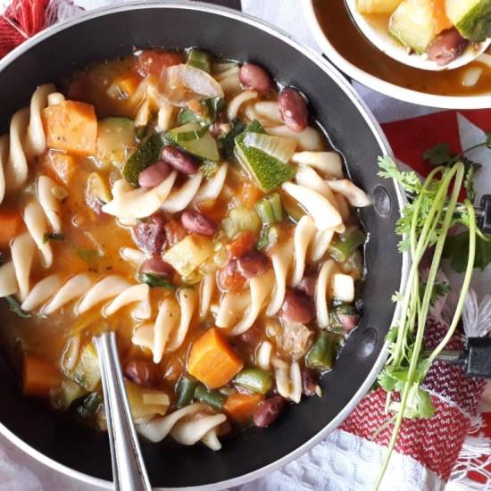 Veg Minestrone Soup - Recipe photo by My Dainty Kitchen