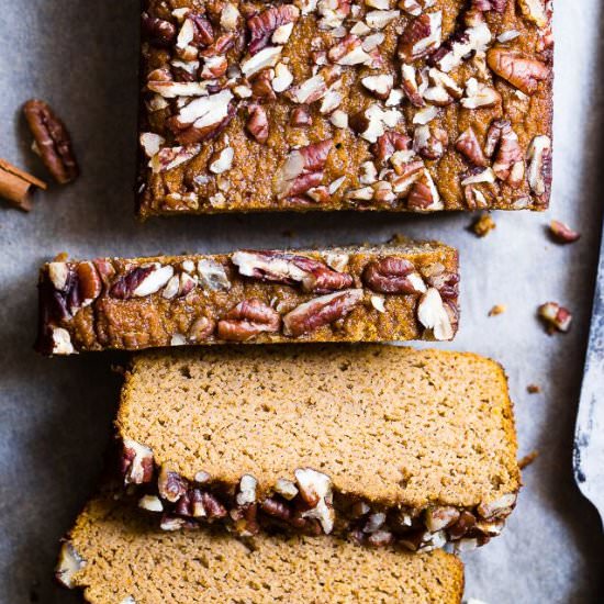 Gluten Free Paleo Pumpkin Bread - Recipe photo by foodfaithfitness