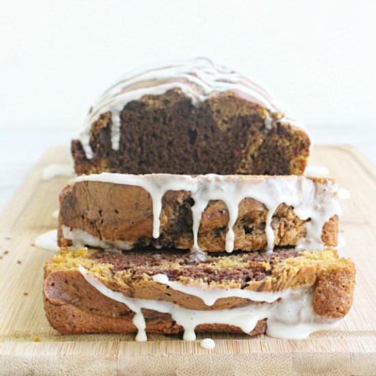Chocolate Swirled Pumpkin Bread - Recipe photo by Table for 7