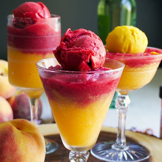 Fruity Sorbet Wine Slushies - Recipe photo by A Little and A Lot