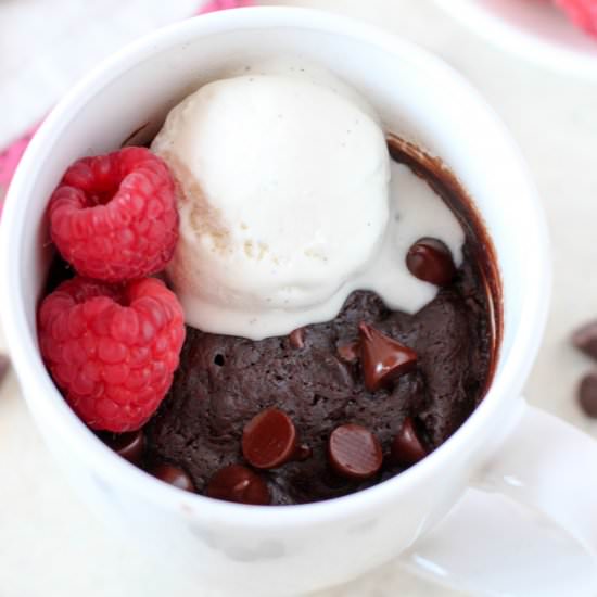 Brownie in a Mug - Recipe photo by Celebrating Sweets