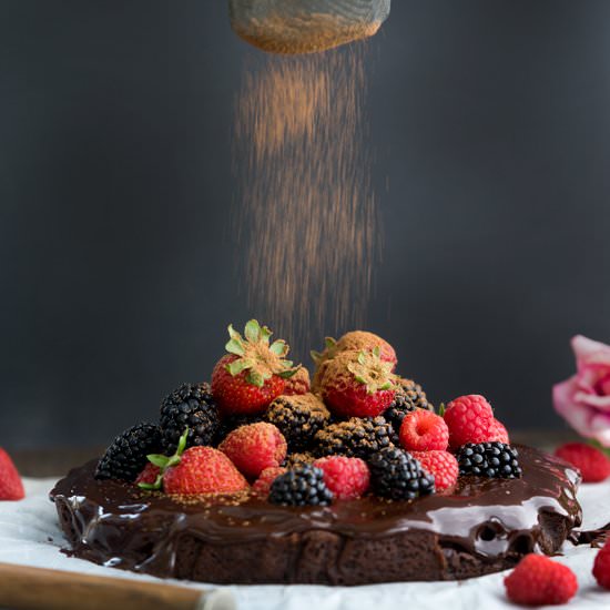 Fudgy Ganache Brownie Cake - Recipe photo by The Sugar Coated Cottage