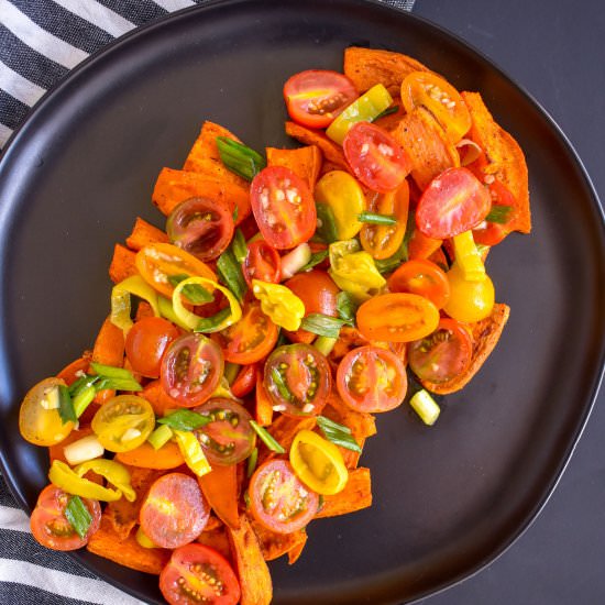 Roasted Sweet Potatoes and Tomatoes - Recipe photo by ibroughtbread
