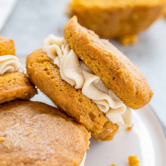 Pumpkin Spice Latte Whoopie Pies - Recipe photo by Strawberry Blondie Kitchen