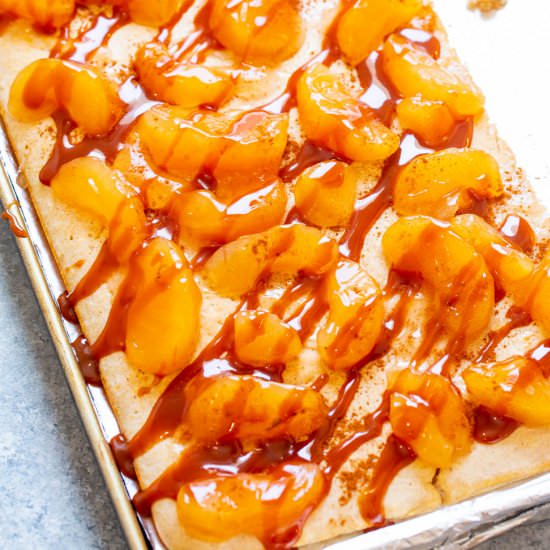 Caramel Apple Sheet Pan Pancakes - Recipe photo by Averie