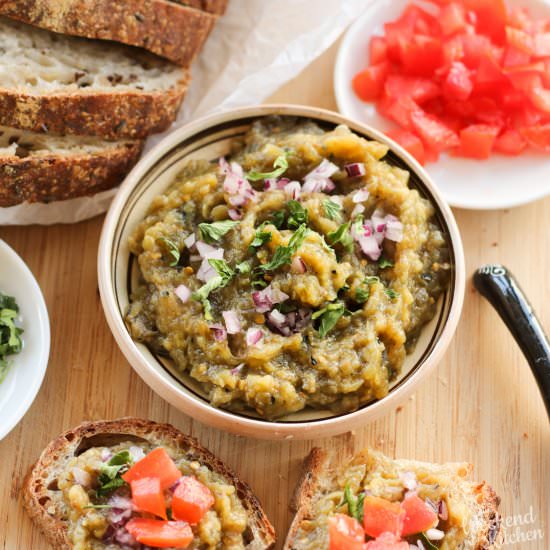Romanian Roasted Eggplant Dip - Recipe photo by MyWeekendKitchen