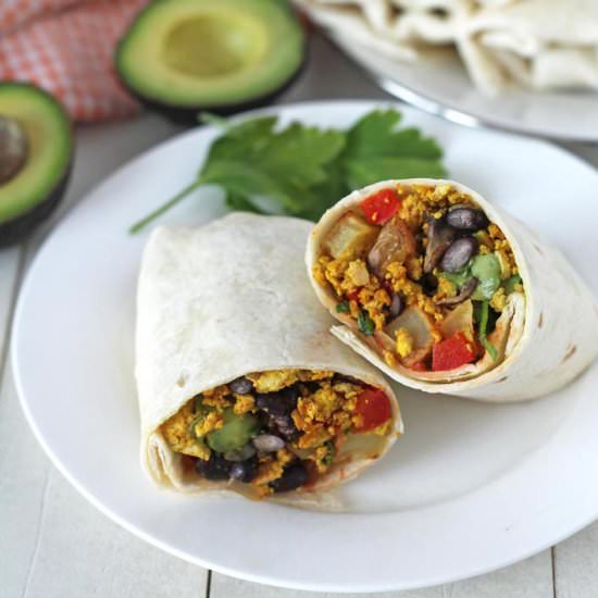 Tofu Breakfast Burritos - Recipe photo by Delightful Adventures