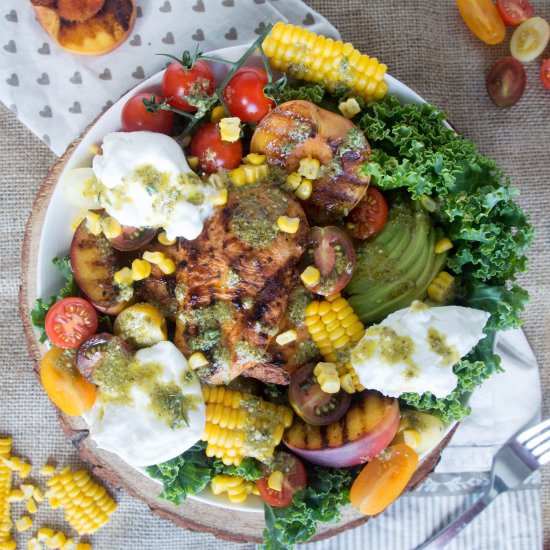Grilled Peach & Chicken Salad - Recipe photo by kayskitchen