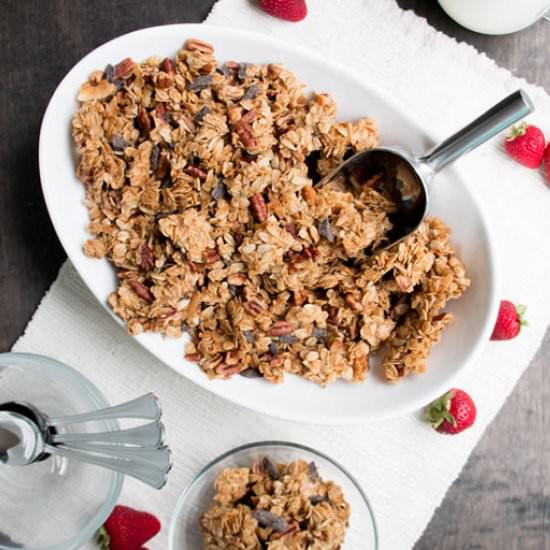 Chocolate Chunk Pecan Granola - Recipe photo by The Merchant Baker