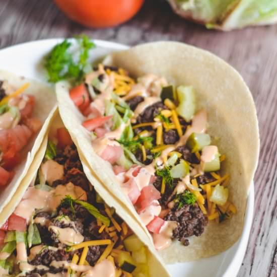 Bacon Cheeseburger Tacos - Recipe photo by mymoderncookery