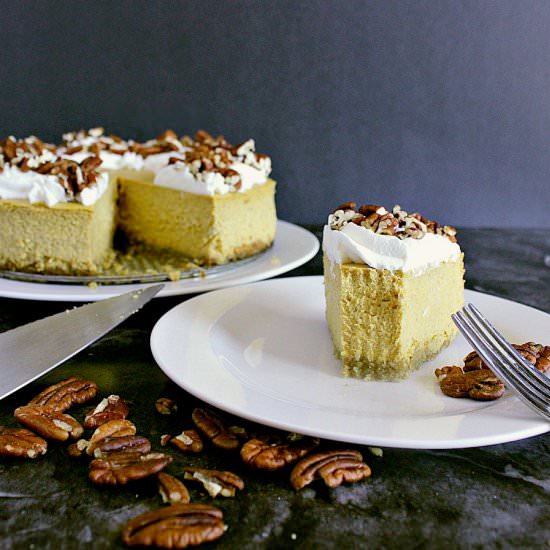 Low Carb Pumpkin Cheesecake - Recipe photo by mamabearscookbook