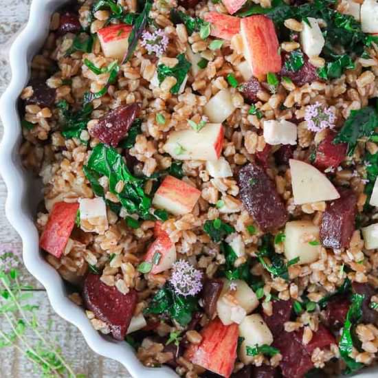 Fall Farro Salad - Recipe photo by Girl Heart Food