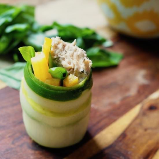Cucumber Basil Salmon Rolls - Recipe photo by Food to Feel Good