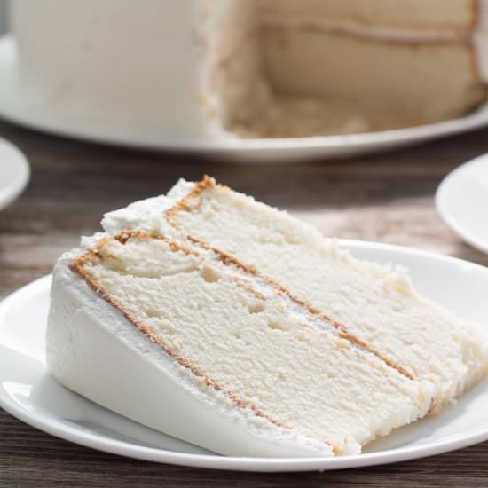 White Wedding Cake with Buttercream - Recipe photo by PearTreeKitchen