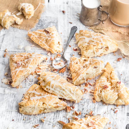 Candied Ginger Pecan Scones - Recipe photo by OneSarcasticBaker