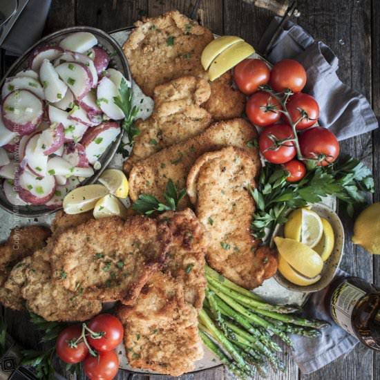 Schnitzel Platter - Recipe photo by Craft Beering