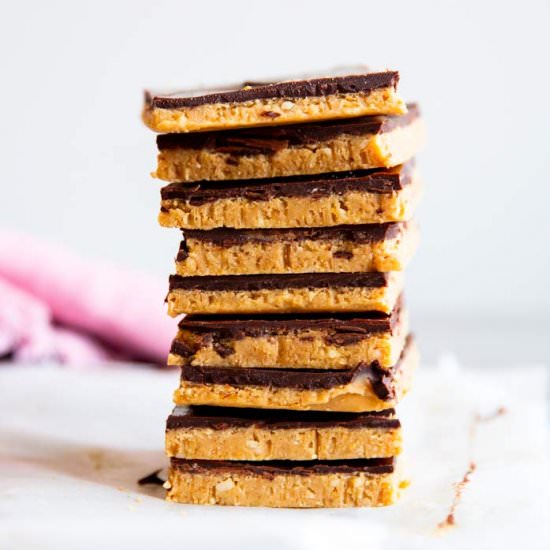 5 Ingredient Peanut Butter Bars - Recipe photo by the wholesome recipe box