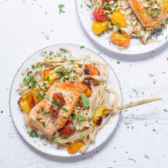 Pasta with Crispy Salmon - Recipe photo by Cook With Me Darling