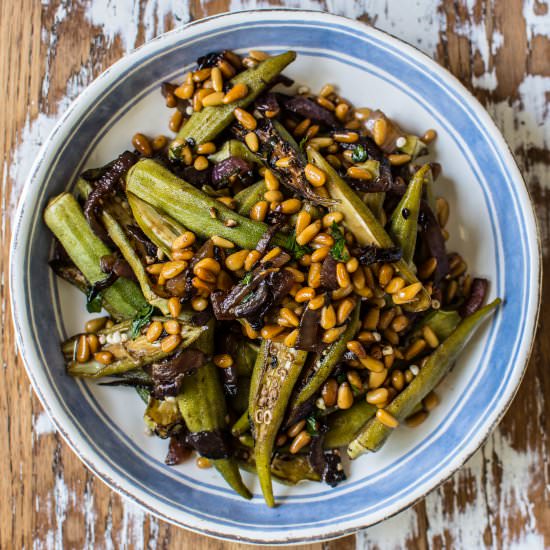 Warm Okra and Red Onion Salad - Recipe photo by apleasantlittlekitchen
