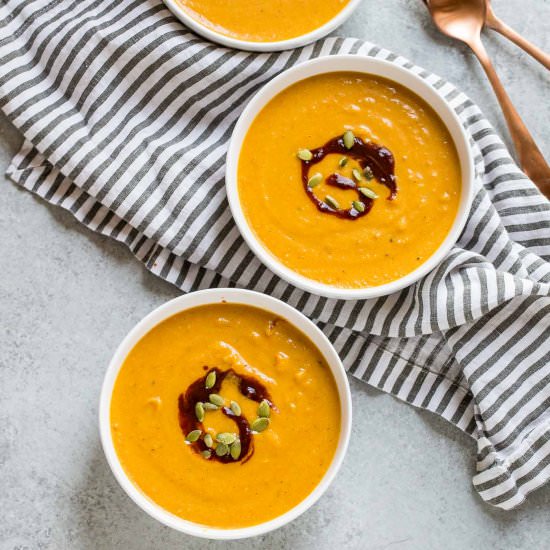 Pumpkin Cheddar Ale Soup - Recipe photo by Strawberry Blondie Kitchen