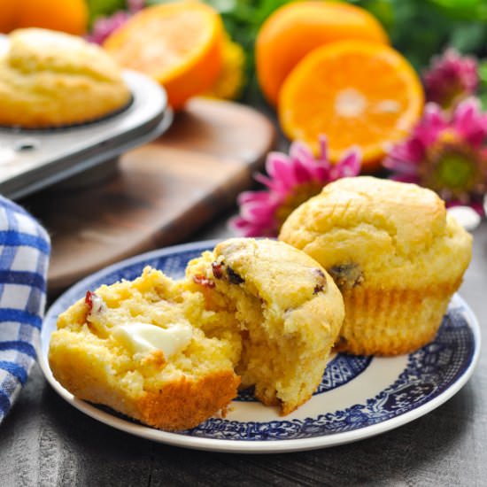 Orange Cranberry Corn Muffins - Recipe photo by The Seasoned Mom