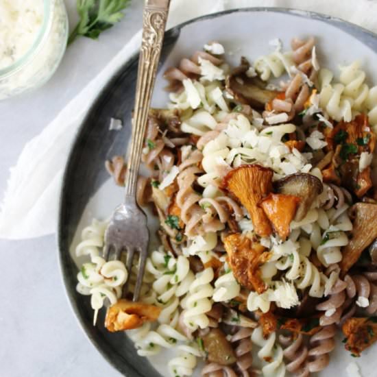 Wild mushroom and herb pasta - Recipe photo by Beloved Kitchen