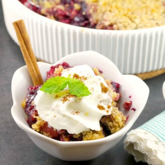 Easy Triple Berry Crumble - Recipe photo by Food Meanderings