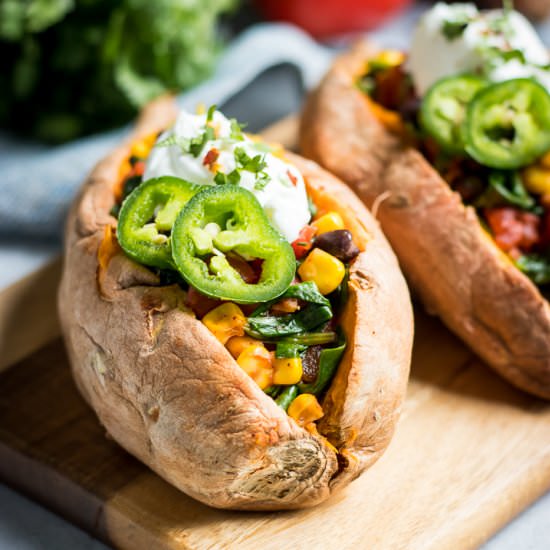 Mexican Stuffed Sweet Potatoes - Recipe photo by lemons and zest