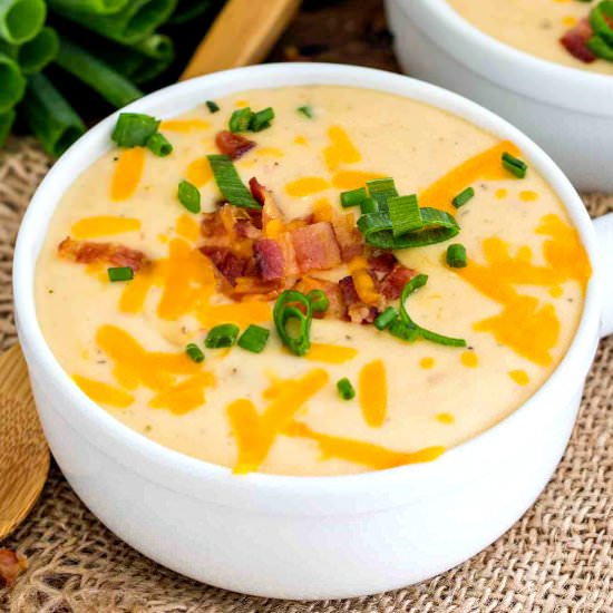 Baked Potato Soup - Recipe photo by peasandpeonies