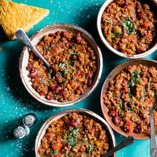 Instant Pot Vegan Chili - Recipe photo by foodfaithfitness