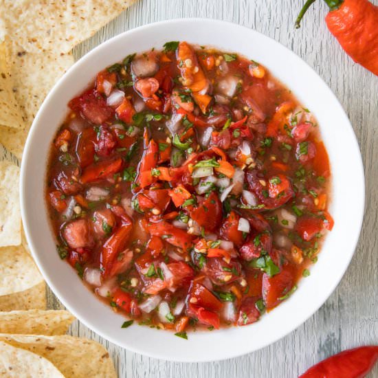 Fresh Ghost Pepper Salsa - Recipe photo by ChiliPepperMadness